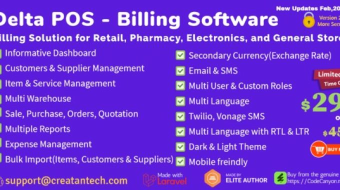 Delta POS- Invoicing, Billing & Inventory Management System with GST & CRM